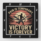Bewährter Sieg für immer Quadratische Wanduhr (Vorderseite)