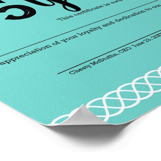 Bewährtes universelles Jubiläumszertifikat Poster (Ecke)