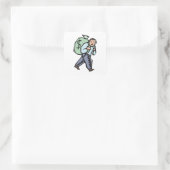 Bewahrung eines Geldbeutels Quadratischer Aufkleber (Tasche)