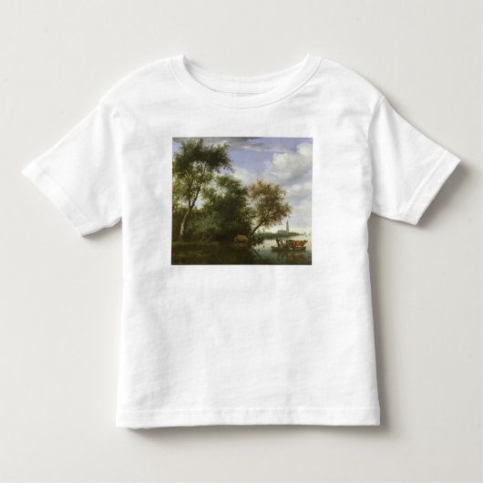 Bewaldete Flusslandschaft Kleinkind T-shirt (Vorderseite)