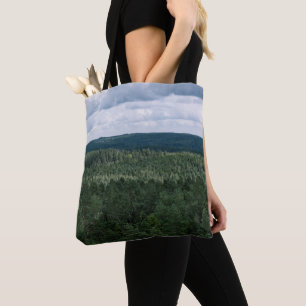 Bewaldete grüne Landschaft aus der Luft aufgenomme Tasche