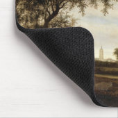 Bewaldete Landschaft (Öl auf Platte) Mousepad (Ecke)