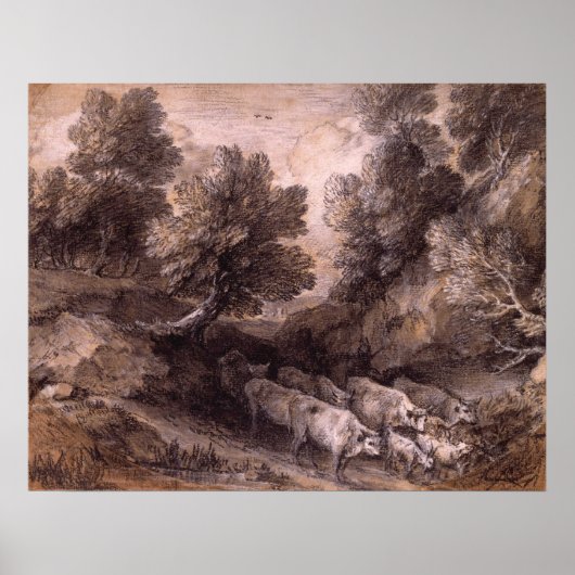 Bewaldete Landschaft Poster (Vorne)