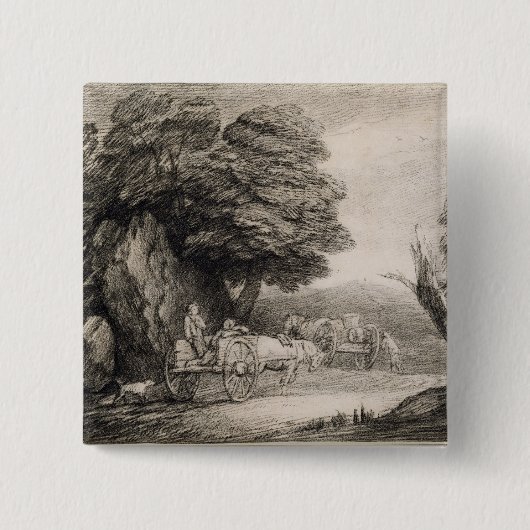 Bewaldete Landschaft Thomas Gainsboroughs | mit Button (Vorderseite)