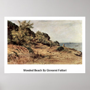 Bewaldeter Strand von Giovanni Fattori Poster