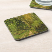 Bewaldeter Weg Claude Monets | Getränkeuntersetzer (Linke Seite)