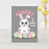 Beware Bunny Kicks Faux Gold Card Karte (Gelbe Blume)