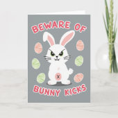 Beware Bunny Kicks Pattern Card Karte (Vorderseite)