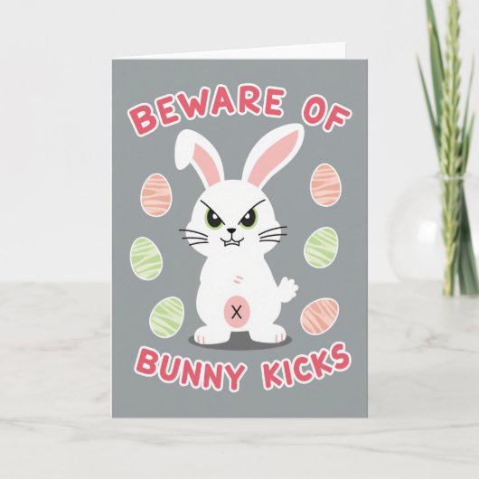 Beware Bunny Kicks Pattern Card Karte (Vorderseite)