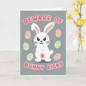 Beware Bunny Kicks Pattern Card Karte (Gelbe Blume)