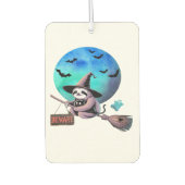 Beware Cute Witch Sloth Flying on Broom Halloween Autolufterfrischer (Vorderseite)