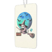 Beware Cute Witch Sloth Flying on Broom Halloween Autolufterfrischer (Links)