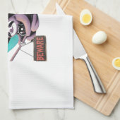 Beware Cute Witch Sloth Flying on Broom Halloween  Geschirrtuch (Viertel Falte)