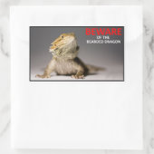 BEWARE des bärtigen Drachen Rechteckiger Aufkleber (Tasche)