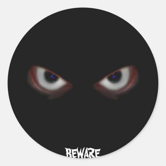 BEWARE DIE AUGEN RUNDER AUFKLEBER (Vorderseite)