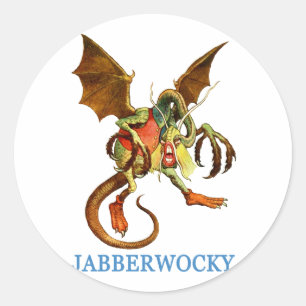 BEWARE DIE DREIERTE JABBERWOCKY RUNDER AUFKLEBER