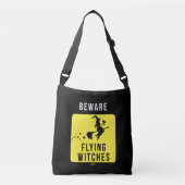 BEWARE FLYING WITCHES lustige halloween Tragetaschen Mit Langen Trägern (Vorderseite)
