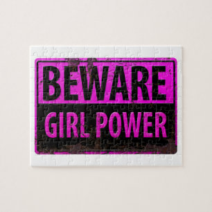 BEWARE Girl Power - Schild mit der Gefahr durch ro Puzzle