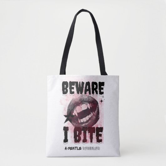 BEWARE I BITE - Grunge Vampire Aesthetic Y2K Goth  Tasche (Vorderseite)