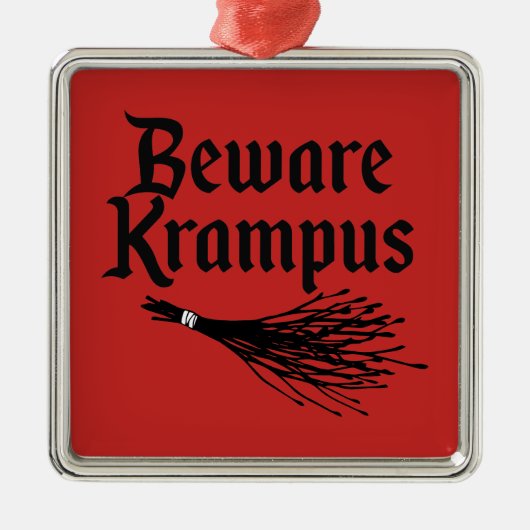 BEWARE KRAMPUS SILBERNES ORNAMENT (Vorne)