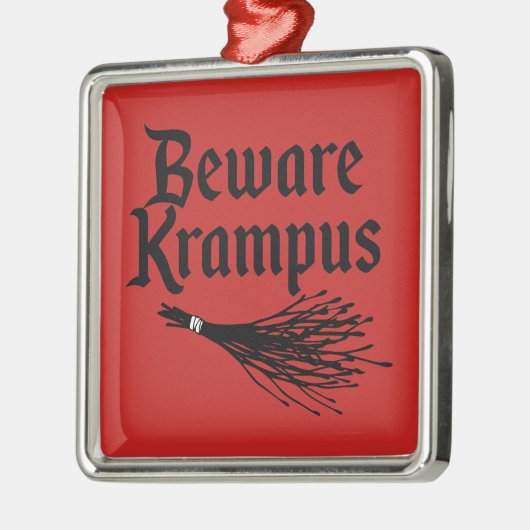 BEWARE KRAMPUS SILBERNES ORNAMENT (Links)