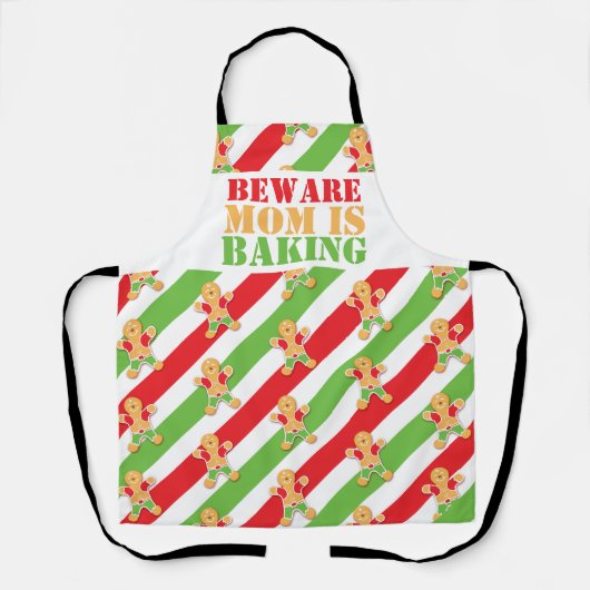 BEWARE Mama backt Lebkuchen Mann rot grün Schürze (Vorderseite)