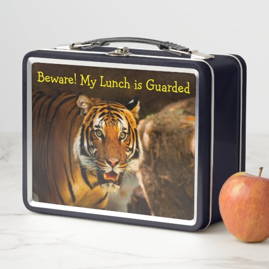Beware! My Lunch is Guarded Tiger close-up Metall Brotdose (Beispiel)