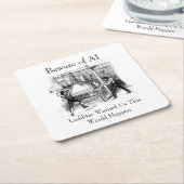 Beware of AI - Luddites Warned Us Rechteckiger Pappuntersetzer (angewinkelt)