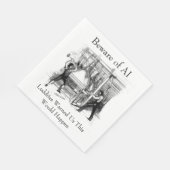 Beware of AI - Luddites Warned Us Serviette (Ecke)