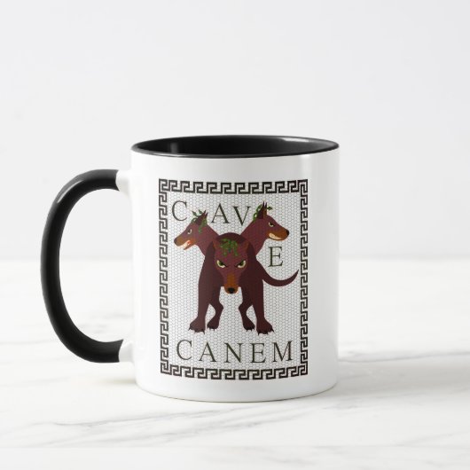 Beware of Dog "Cave Canem" Greco-Roman Image Tasse (Links)