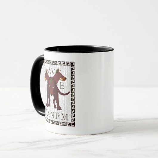 Beware of Dog "Cave Canem" Greco-Roman Image Tasse (Vorderseite Links)