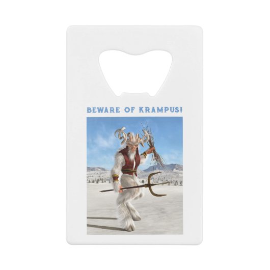 Beware of Krampus! Geldbeutel Flaschenöffner (Vorderseite)