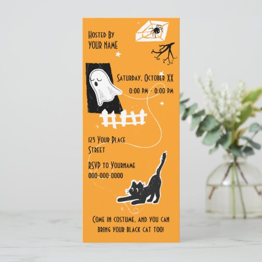 Beware of the cat! einladung (Stehend Vorderseite)