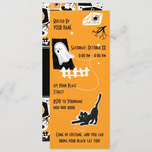 Beware of the cat! einladung (Vorne/Hinten)