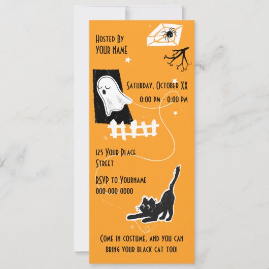 Beware of the cat! einladung (Vorderseite)