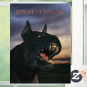 Beware of the Dog. Big, black dog Fensteraufkleber (Zuhause)