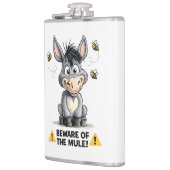 Beware Of The Mule Funny Donkey Warning Design Flachmann (Links)