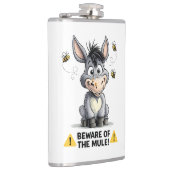 Beware Of The Mule Funny Donkey Warning Design Flachmann (Rechts)