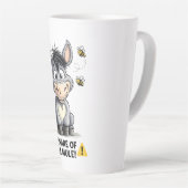 Beware Of The Mule Funny Donkey Warning Design Milchtasse (Rechte Ecke)