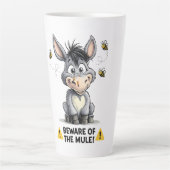 Beware Of The Mule Funny Donkey Warning Design Milchtasse (Vorderseite)