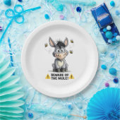 Beware Of The Mule Funny Donkey Warning Design Pappteller (Party)