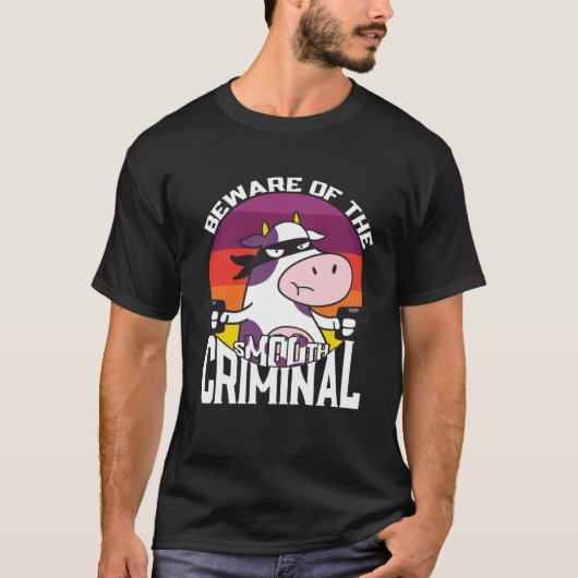 Beware of the sMOOth criminal  cow  for kids T-Shirt (Vorderseite)