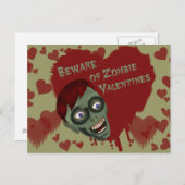 Beware of Zombie Valentines Postcard Feiertagspostkarte (Vorne/Hinten)