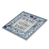 Beware Studio Rabbit Delft Blue White Sign Dedham Fliese (Seite)