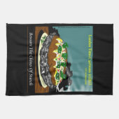 Beware the Chives of Starch – Funny Foodie Cartoon Geschirrtuch (Horizontal)