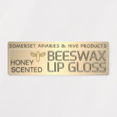 Bewässertes BeesWachs Lip Gloss Label mit Goldbeer Etiketten (Design 1)