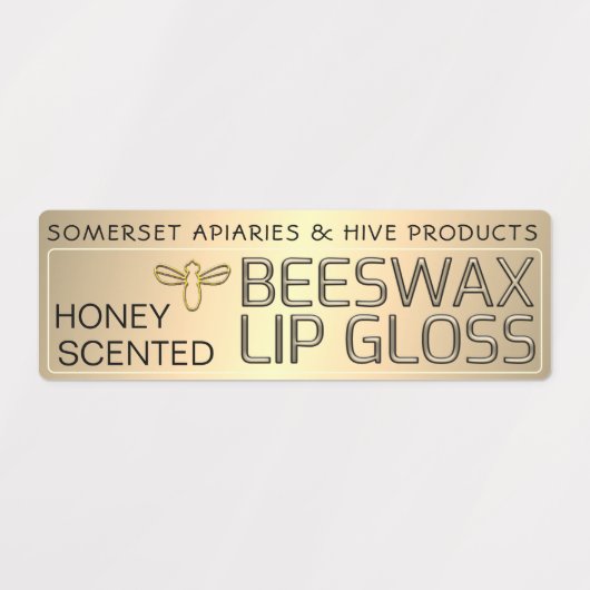 Bewässertes BeesWachs Lip Gloss Label mit Goldbeer Etiketten (Design 1)