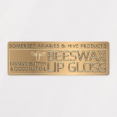 Bewässertes BeesWachs Lip Gloss Label mit Goldbeer Etiketten (Design 2)