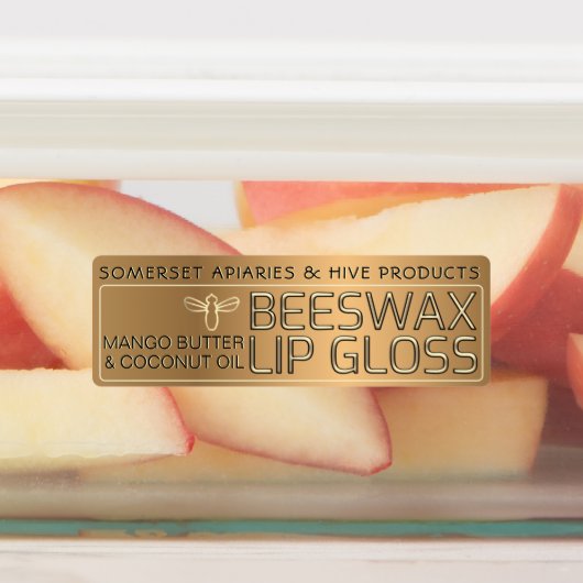 Bewässertes BeesWachs Lip Gloss Label mit Goldbeer Etiketten (Befestigt)