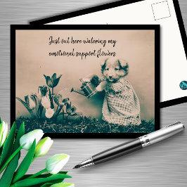 Bewässerung meiner Blume zur emotionalen Unterstüt Postkarte